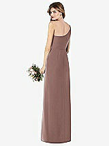 Rear View Thumbnail - Sienna One-Shoulder Crepe Trumpet Gown with Front Slit