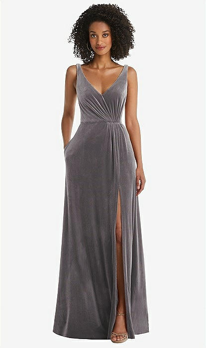 grey velvet bridesmaid dresses