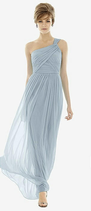 Long Chiffon Cross-Front Dress of Bridesmaids Mist main image 1