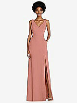 Front View Thumbnail - Desert Rose Square Low-Back A-Line Dress with Front Slit and Pockets