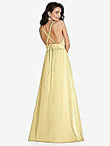 Alt View 1 Thumbnail - Pale Yellow Deep V-Neck Shirred Skirt Maxi Dress with Convertible Straps