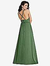 Alt View 1 Thumbnail - Vineyard Green Deep V-Neck Shirred Skirt Maxi Dress with Convertible Straps