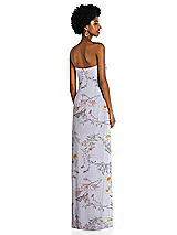 Alt View 4 Thumbnail - Butterfly Botanica Silver Dove Draped Chiffon Grecian Column Gown with Convertible Straps
