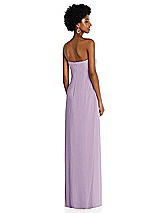 Alt View 4 Thumbnail - Pale Purple Draped Chiffon Grecian Column Gown with Convertible Straps