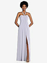Front View Thumbnail - Silver Dove Draped Chiffon Grecian Column Gown with Convertible Straps