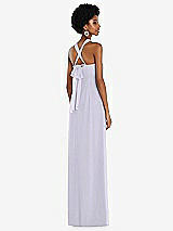 Side View Thumbnail - Silver Dove Draped Chiffon Grecian Column Gown with Convertible Straps
