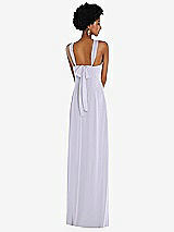 Rear View Thumbnail - Silver Dove Draped Chiffon Grecian Column Gown with Convertible Straps