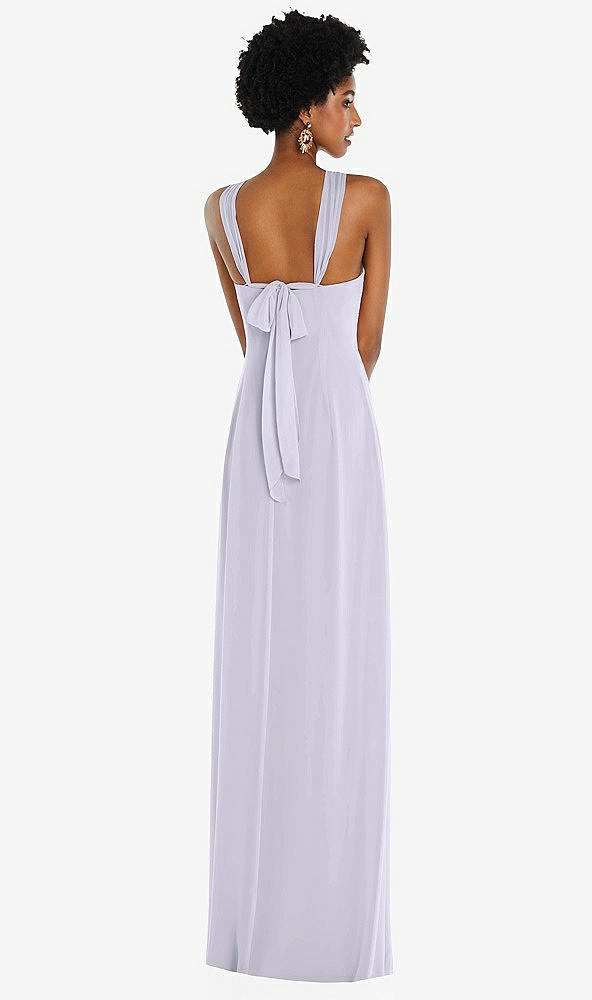 Back View - Silver Dove Draped Chiffon Grecian Column Gown with Convertible Straps