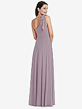 Alt View 3 Thumbnail - Lilac Dusk Draped One-Shoulder Maxi Dress with Scarf Bow