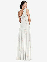 Alt View 3 Thumbnail - Spring Fling Draped One-Shoulder Maxi Dress with Scarf Bow