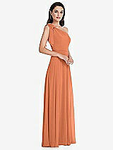 Alt View 2 Thumbnail - Sweet Melon Draped One-Shoulder Maxi Dress with Scarf Bow
