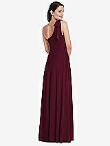 Alt View 3 Thumbnail - Cabernet Draped One-Shoulder Maxi Dress with Scarf Bow