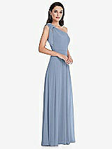 Alt View 2 Thumbnail - Cloudy Draped One-Shoulder Maxi Dress with Scarf Bow