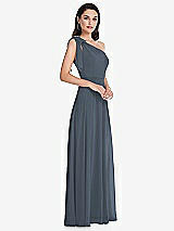 Alt View 2 Thumbnail - Silverstone Draped One-Shoulder Maxi Dress with Scarf Bow