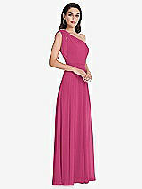 Alt View 2 Thumbnail - Tea Rose Draped One-Shoulder Maxi Dress with Scarf Bow