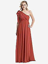 Alt View 3 Thumbnail - Amber Sunset Empire Waist Shirred Skirt Convertible Sash Tie Maxi Dress