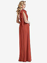 Alt View 4 Thumbnail - Amber Sunset Empire Waist Shirred Skirt Convertible Sash Tie Maxi Dress