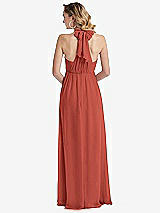 Rear View Thumbnail - Amber Sunset Empire Waist Shirred Skirt Convertible Sash Tie Maxi Dress