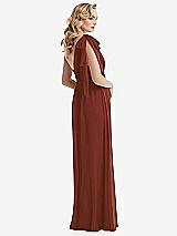 Alt View 4 Thumbnail - Auburn Moon Empire Waist Shirred Skirt Convertible Sash Tie Maxi Dress