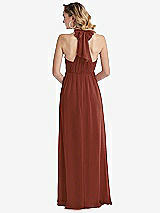 Rear View Thumbnail - Auburn Moon Empire Waist Shirred Skirt Convertible Sash Tie Maxi Dress