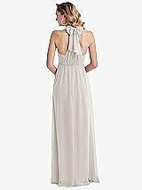 Rear View Thumbnail - Oyster Empire Waist Shirred Skirt Convertible Sash Tie Maxi Dress