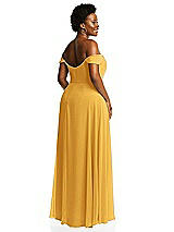 Alt View 3 Thumbnail - NYC Yellow Off-the-Shoulder Basque Neck Maxi Dress with Flounce Sleeves