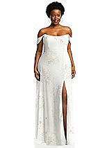Alt View 1 Thumbnail - Spring Fling Off-the-Shoulder Basque Neck Maxi Dress with Flounce Sleeves