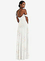 Rear View Thumbnail - Spring Fling Off-the-Shoulder Basque Neck Maxi Dress with Flounce Sleeves