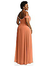 Alt View 3 Thumbnail - Sweet Melon Off-the-Shoulder Basque Neck Maxi Dress with Flounce Sleeves