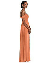 Side View Thumbnail - Sweet Melon Off-the-Shoulder Basque Neck Maxi Dress with Flounce Sleeves