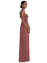 Side View Thumbnail - English Rose Off-the-Shoulder Basque Neck Maxi Dress with Flounce Sleeves