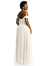 Alt View 3 Thumbnail - Ivory Off-the-Shoulder Basque Neck Maxi Dress with Flounce Sleeves
