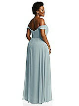 Alt View 3 Thumbnail - Morning Sky Off-the-Shoulder Basque Neck Maxi Dress with Flounce Sleeves