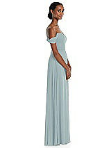 Side View Thumbnail - Morning Sky Off-the-Shoulder Basque Neck Maxi Dress with Flounce Sleeves