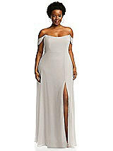 Alt View 1 Thumbnail - Oyster Off-the-Shoulder Basque Neck Maxi Dress with Flounce Sleeves