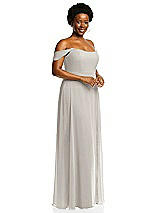 Alt View 2 Thumbnail - Oyster Off-the-Shoulder Basque Neck Maxi Dress with Flounce Sleeves