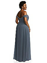 Alt View 3 Thumbnail - Silverstone Off-the-Shoulder Basque Neck Maxi Dress with Flounce Sleeves