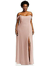 Alt View 1 Thumbnail - Toasted Sugar Off-the-Shoulder Basque Neck Maxi Dress with Flounce Sleeves