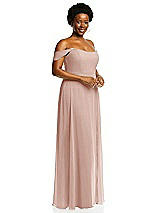 Alt View 2 Thumbnail - Toasted Sugar Off-the-Shoulder Basque Neck Maxi Dress with Flounce Sleeves