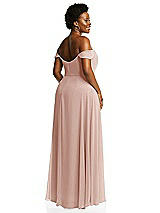 Alt View 3 Thumbnail - Toasted Sugar Off-the-Shoulder Basque Neck Maxi Dress with Flounce Sleeves