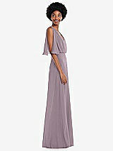 Alt View 2 Thumbnail - Lilac Dusk V-Neck Split Sleeve Blouson Bodice Maxi Dress