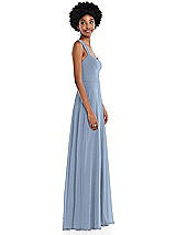 Side View Thumbnail - Cloudy Contoured Wide Strap Sweetheart Maxi Dress
