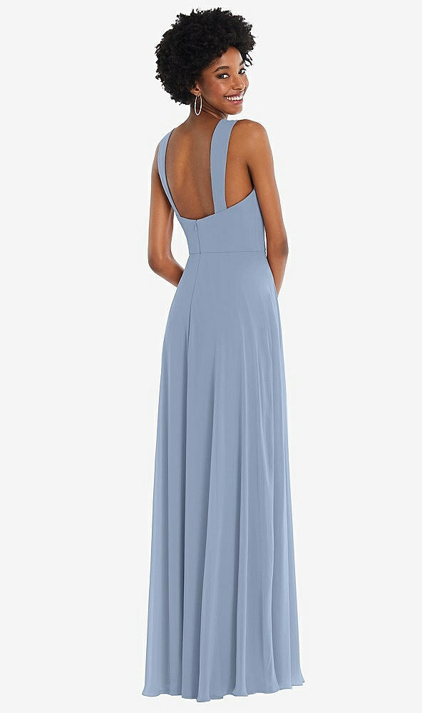 Back View - Cloudy Contoured Wide Strap Sweetheart Maxi Dress