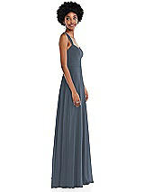 Side View Thumbnail - Silverstone Contoured Wide Strap Sweetheart Maxi Dress