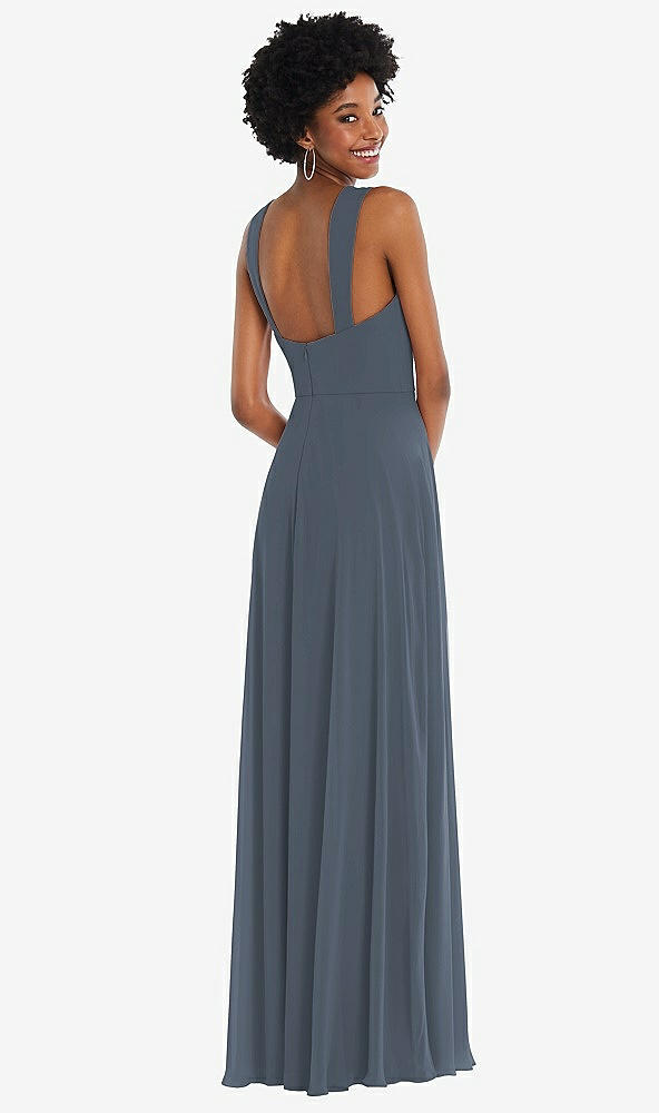 Back View - Silverstone Contoured Wide Strap Sweetheart Maxi Dress