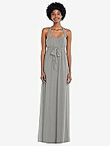 Alt View 1 Thumbnail - Chelsea Gray Convertible Tie-Shoulder Empire Waist Maxi Dress