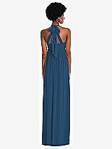 Alt View 5 Thumbnail - Dusk Blue Convertible Tie-Shoulder Empire Waist Maxi Dress