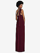 Alt View 3 Thumbnail - Cabernet Convertible Tie-Shoulder Empire Waist Maxi Dress