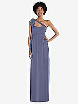 Alt View 2 Thumbnail - French Blue Convertible Tie-Shoulder Empire Waist Maxi Dress