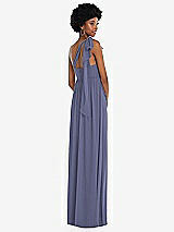 Alt View 3 Thumbnail - French Blue Convertible Tie-Shoulder Empire Waist Maxi Dress